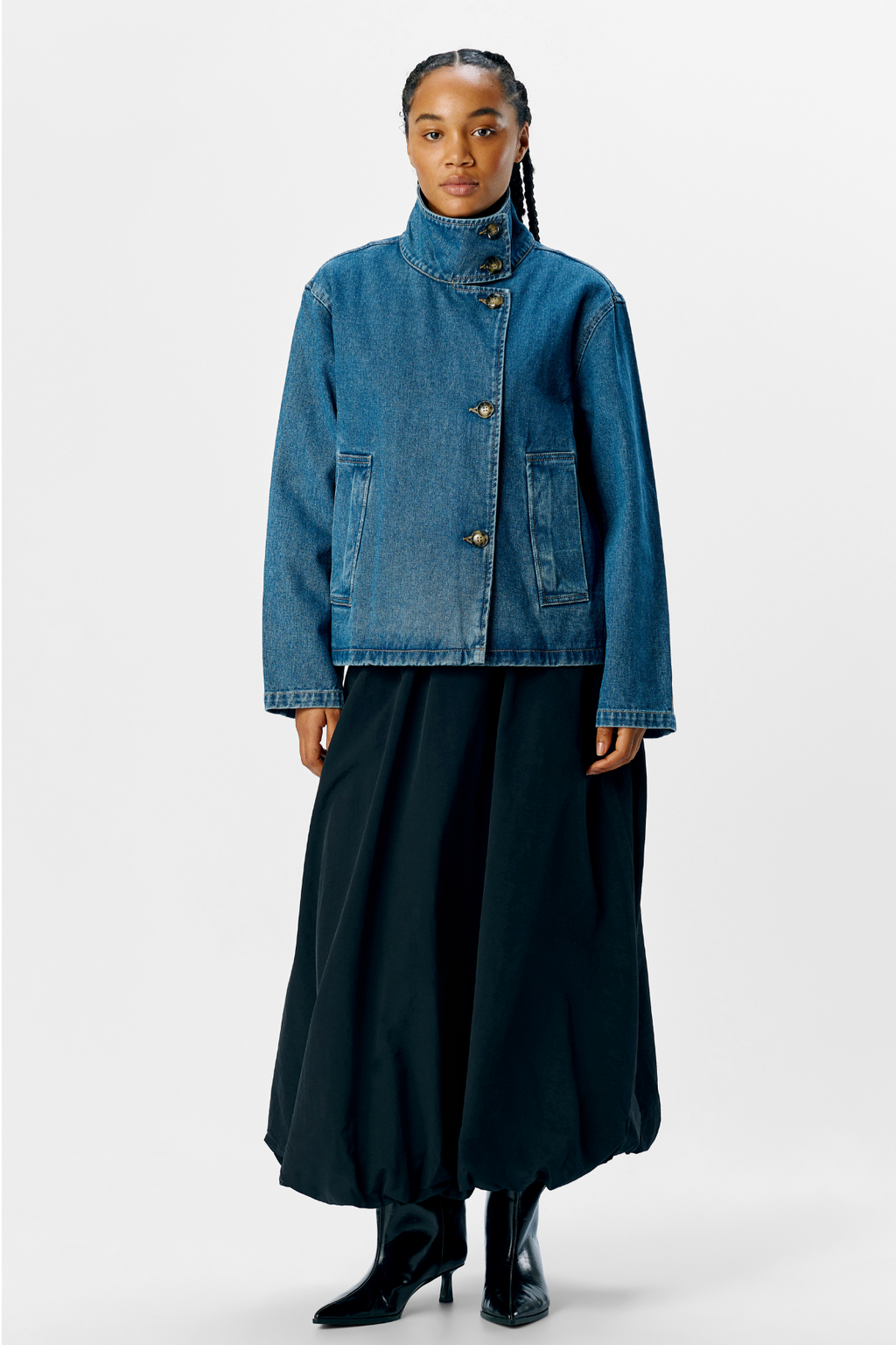 „Tilla Gro l/s“ džinsinis striukė - vidutiniškai mėlyna džinsinė audra