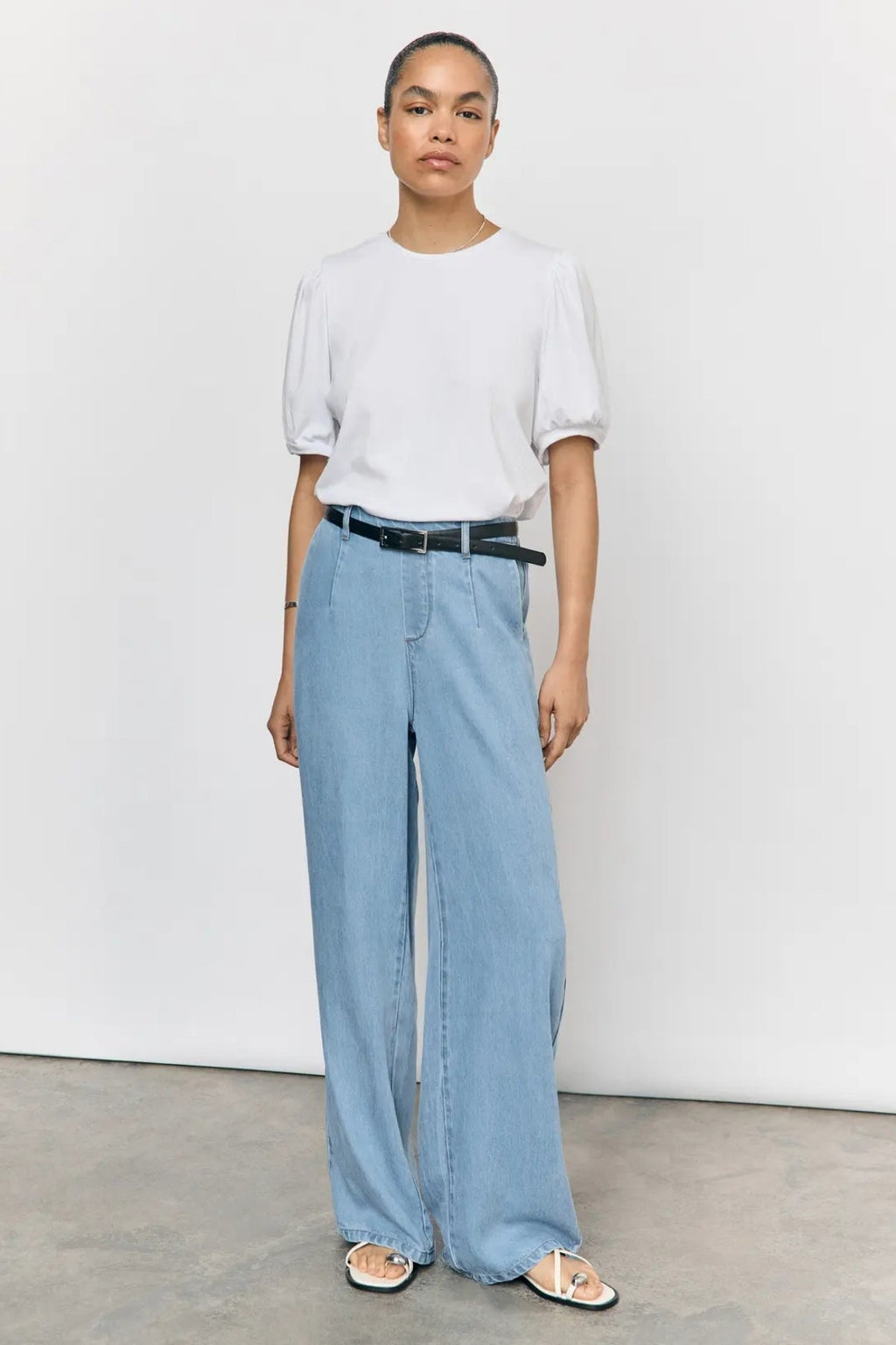 Frame Lisa Wide Pants - Light Blue Denim
