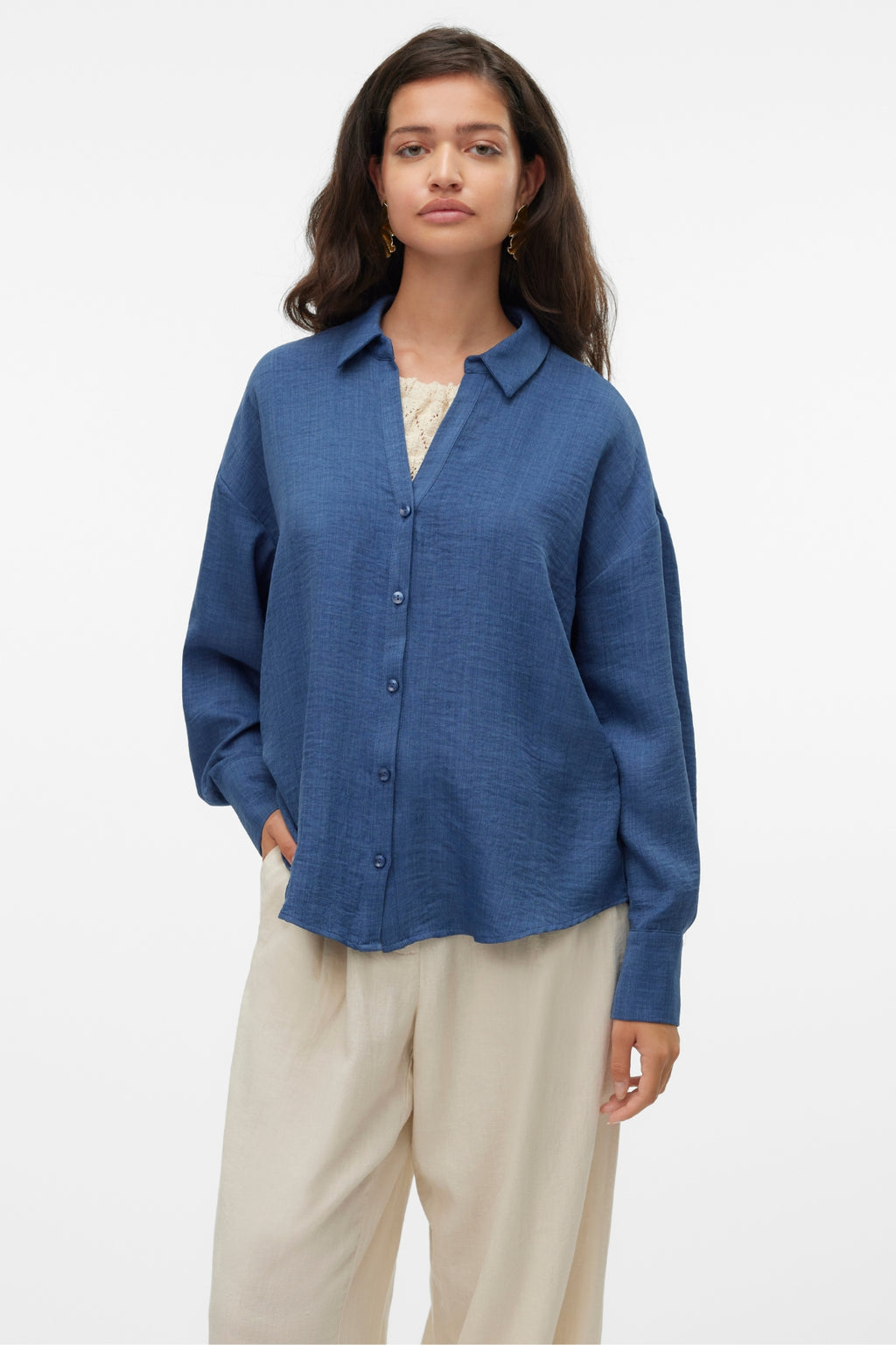 „Melaney Queeny“ marškinėliai – tamsus džinsinis melanžas