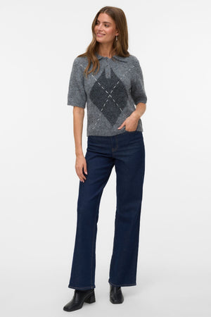 „Bliss 2/4 Poloneck“ megztinis - vidutiniškai pilka melange