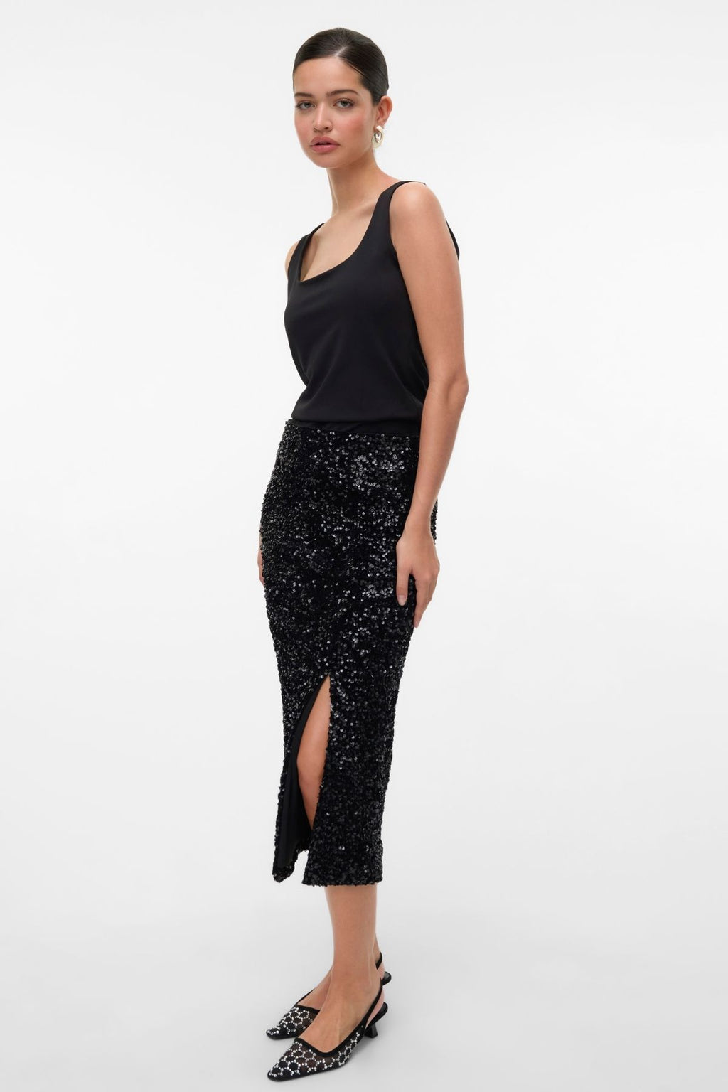 Halia Skirt - Black Sequins