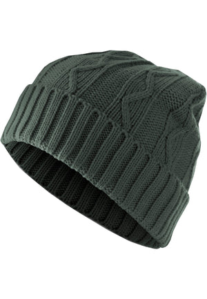 Kitas Kepurė "Beanie Cable Flap" - Medžio anglys