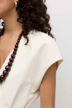 Vannah V-Neck Midi liemenė - beržas