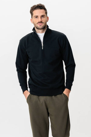Sweatshirt Half Zip - Black