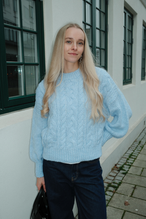 Emma Cable Knit - Sky Blue