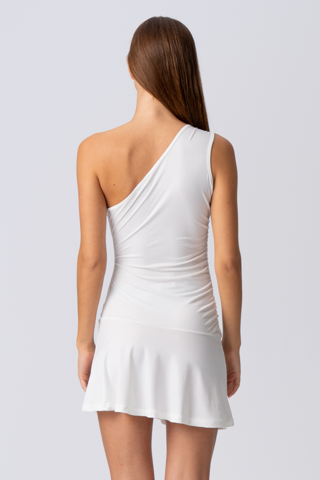 Valentina One Shoulder Dress - White