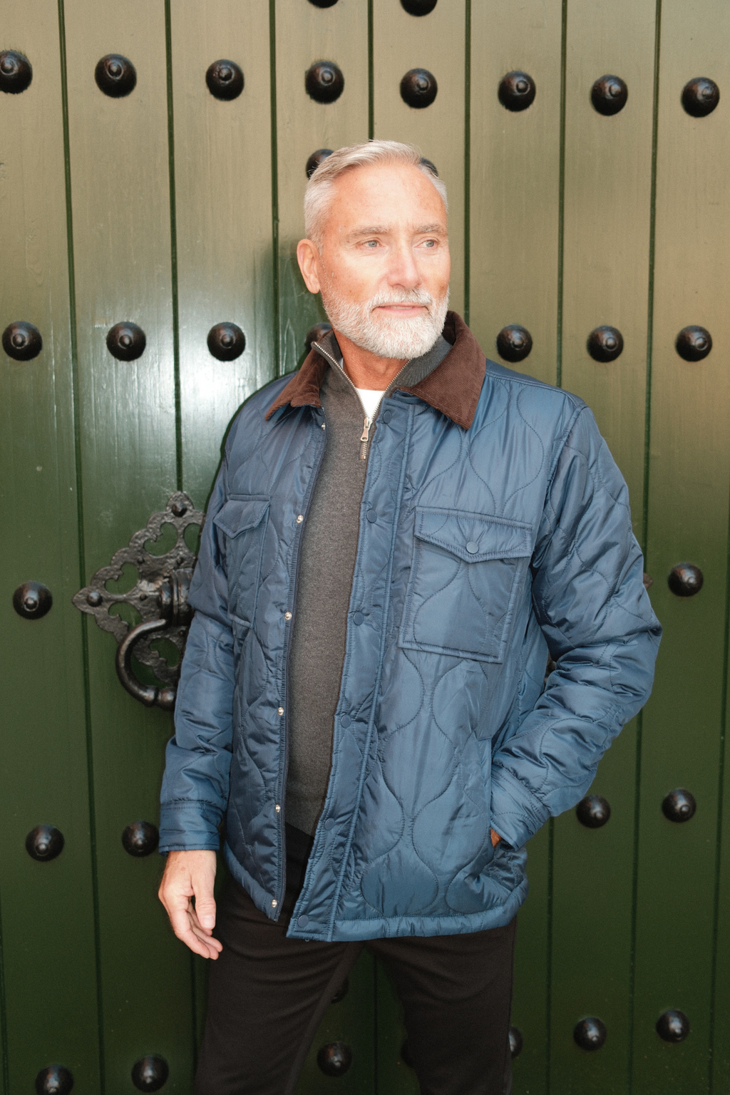 Dygsniuotas švarkas - Navy