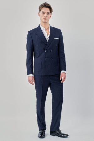 Classic Pants - Navy Pinstripe