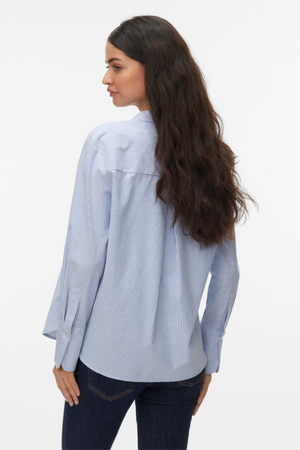 Inge Shirt - Palace Blue Snow white