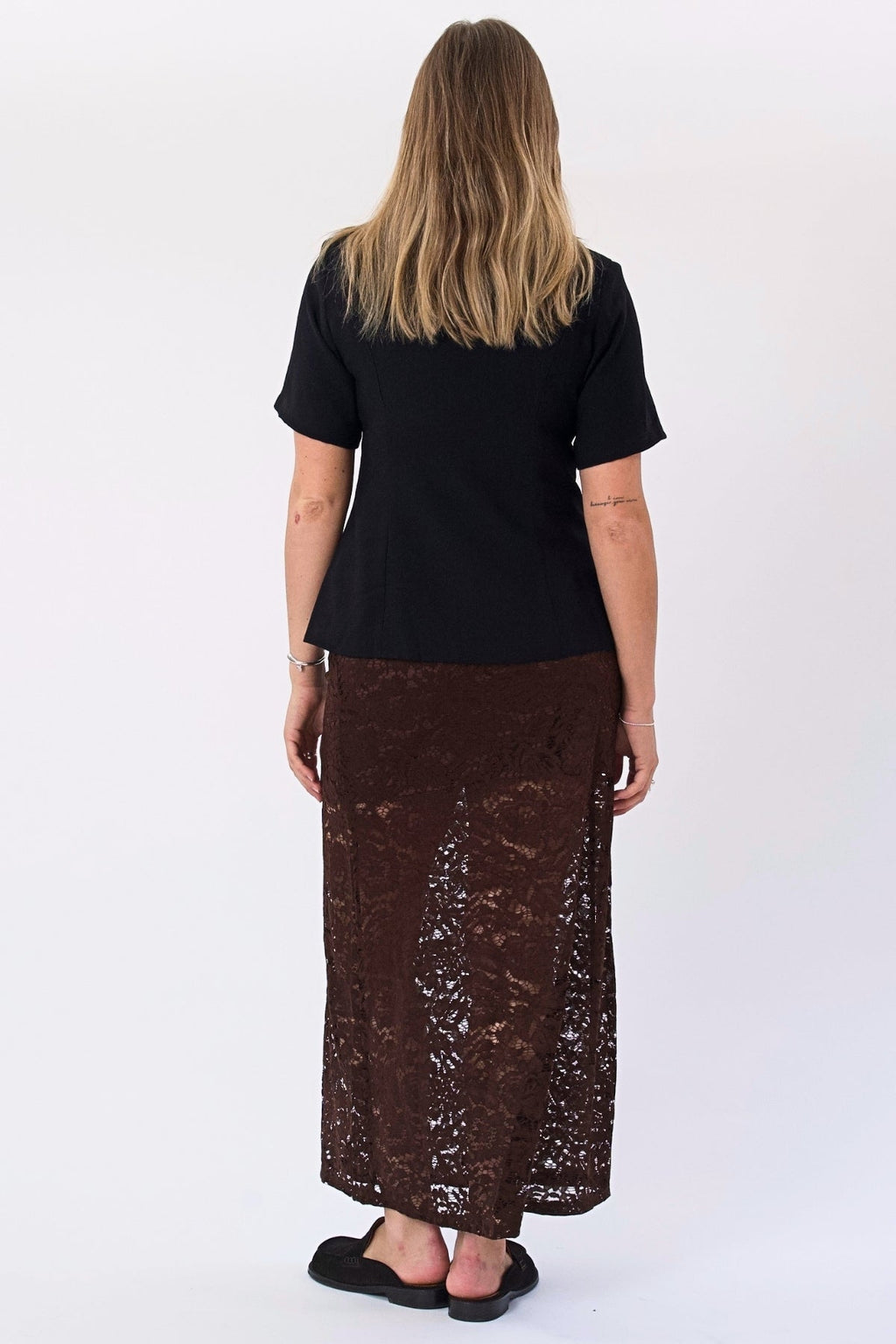 Amara Lace Maxi Skirt - Kava