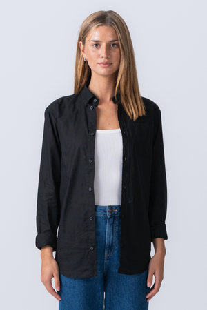 Boyfriend Oxford Shirt - Black
