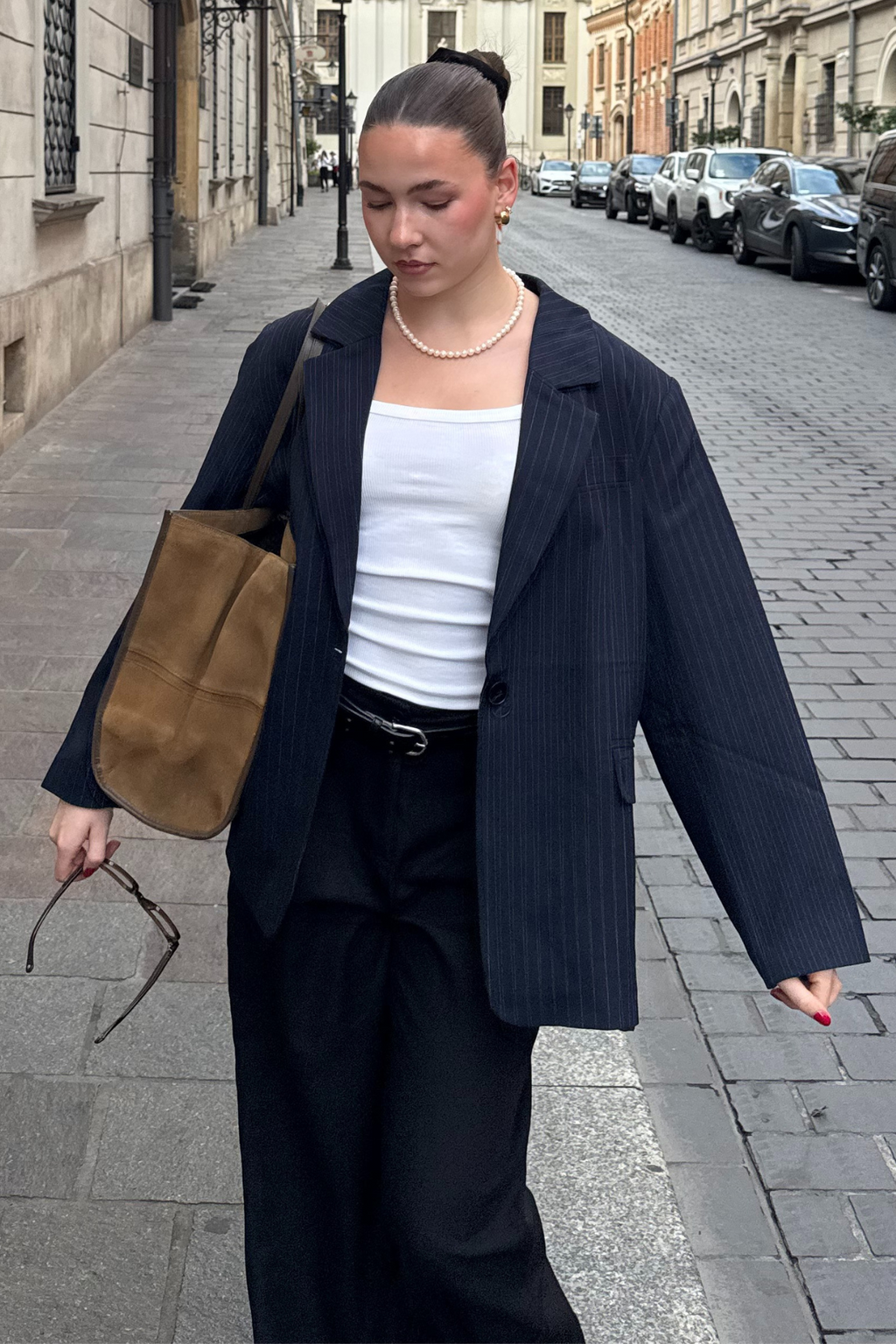Negabaritinis švarkas - karinio jūrų laivyno pinstripe