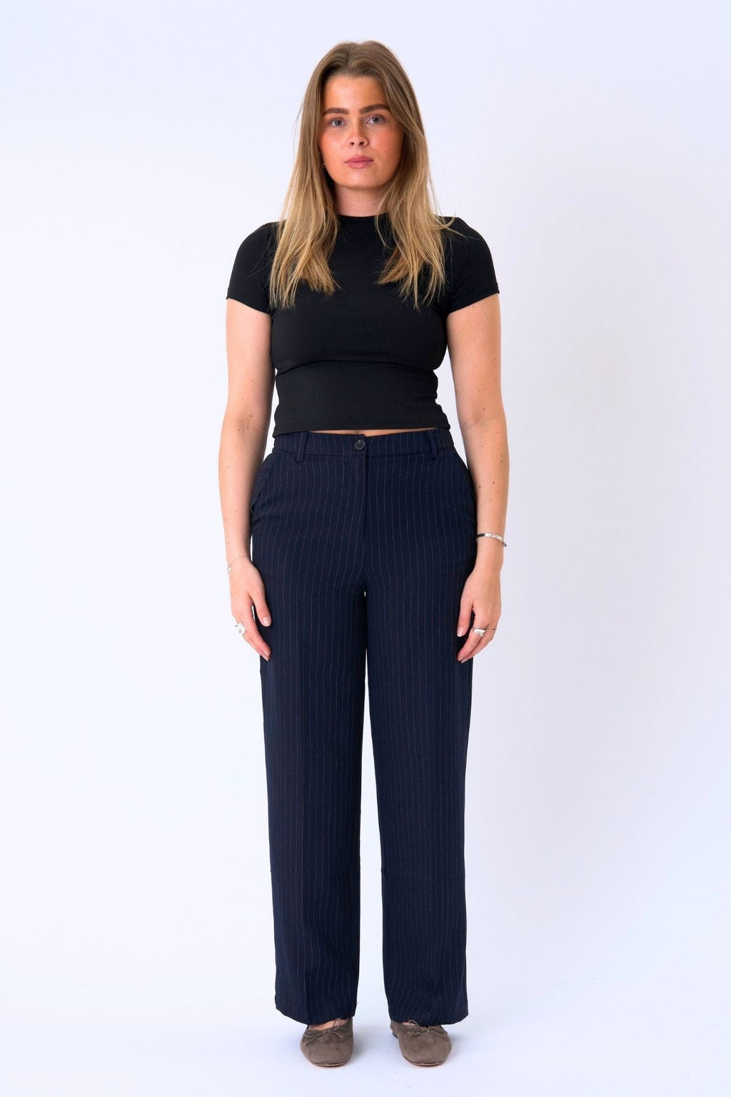 Classic Suit Pants - Navy Pinstripe