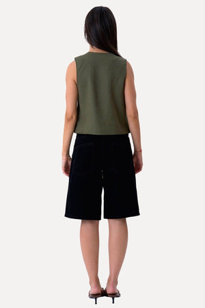 Linen Vest - Green