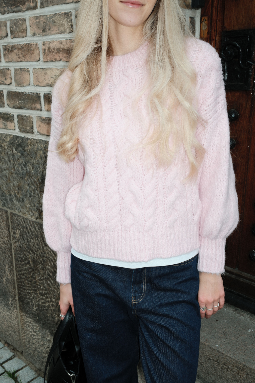 Emma Cable Knit – saldainių rožinė