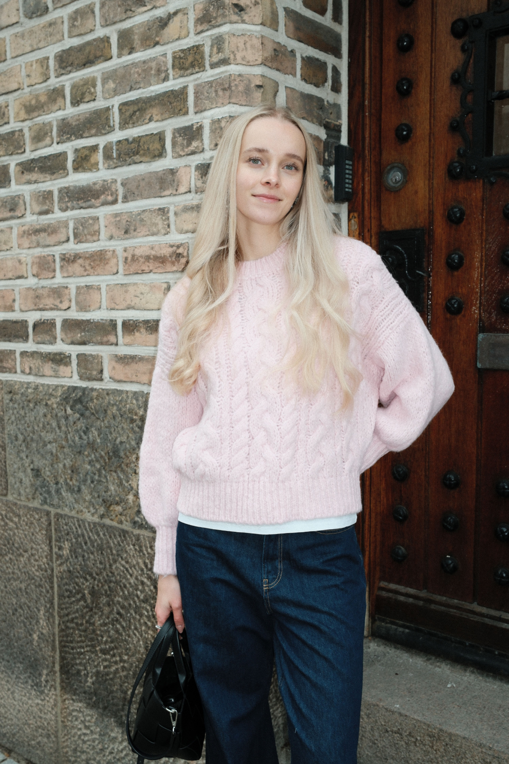 Emma Cable Knit – saldainių rožinė