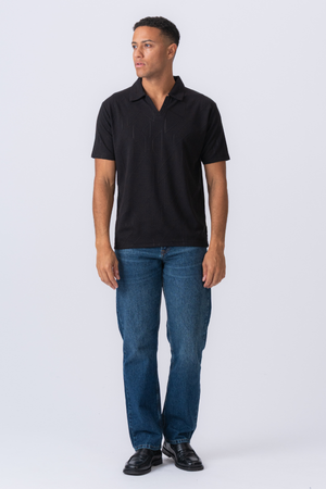Atlas Textured Polo - Black