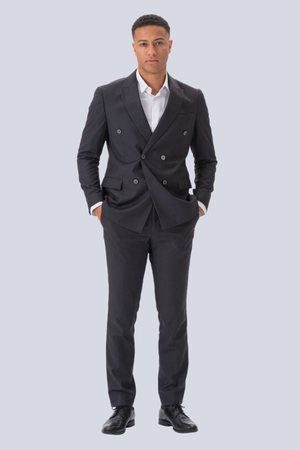 Premium Dvigubas švarkas-pilkos rudos spalvos