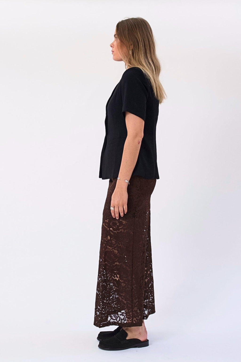 Amara Lace Maxi Skirt - Kava