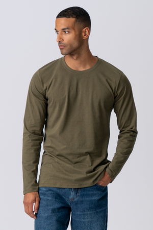 Basic Long-sleeved T-shirt - Army Green