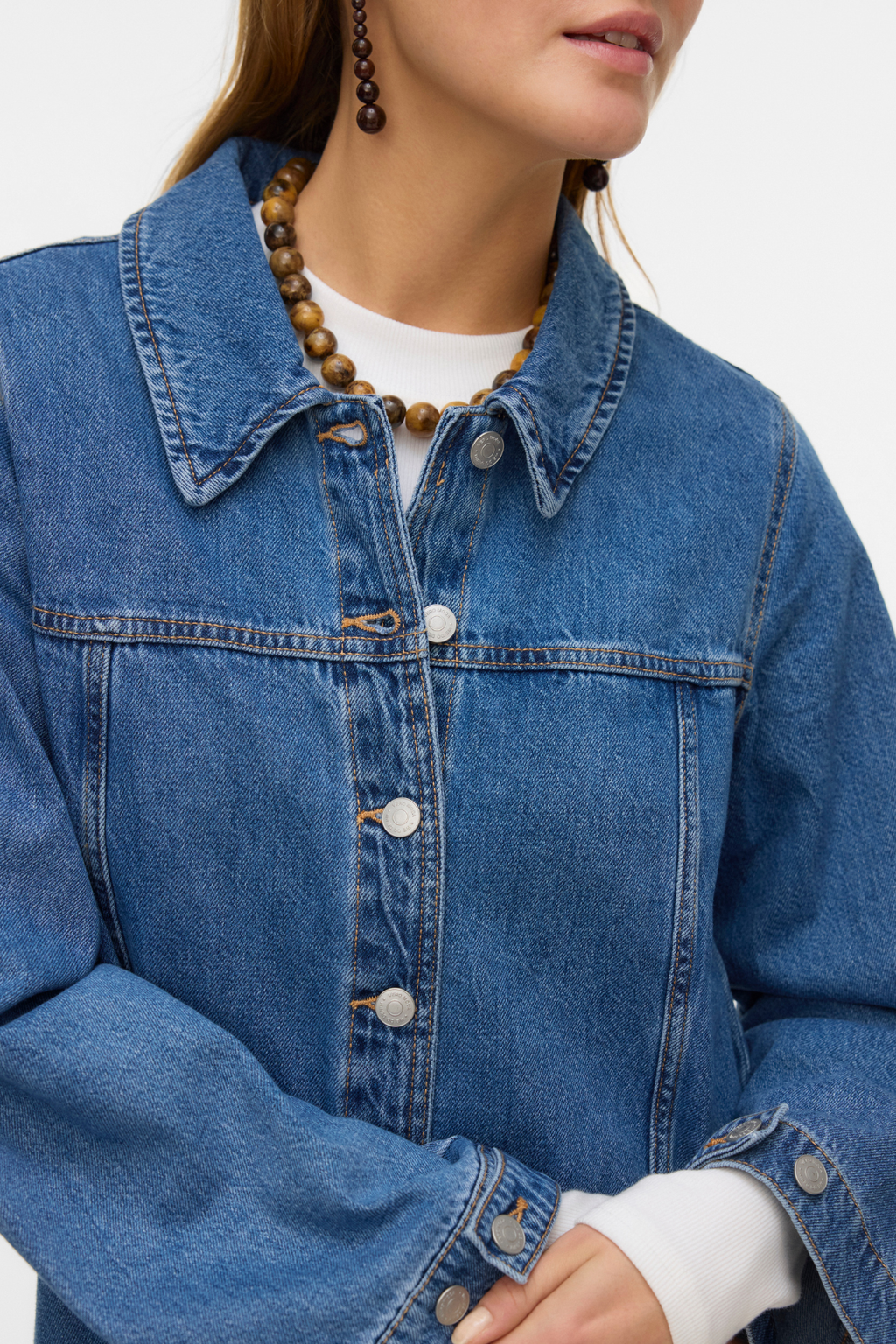 Findo Short Denim Dress - Medium Blue Denim