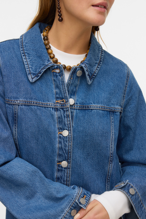 Findo Short Denim Dress - Medium Blue Denim