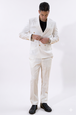 Classic Blazer - White Pinstripe