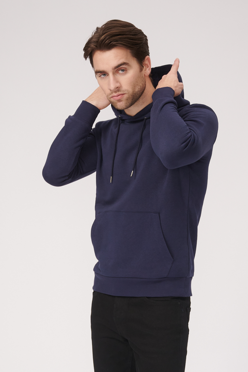 Basic Hoodie Sweat - Navy - TeeShoppen - Blå