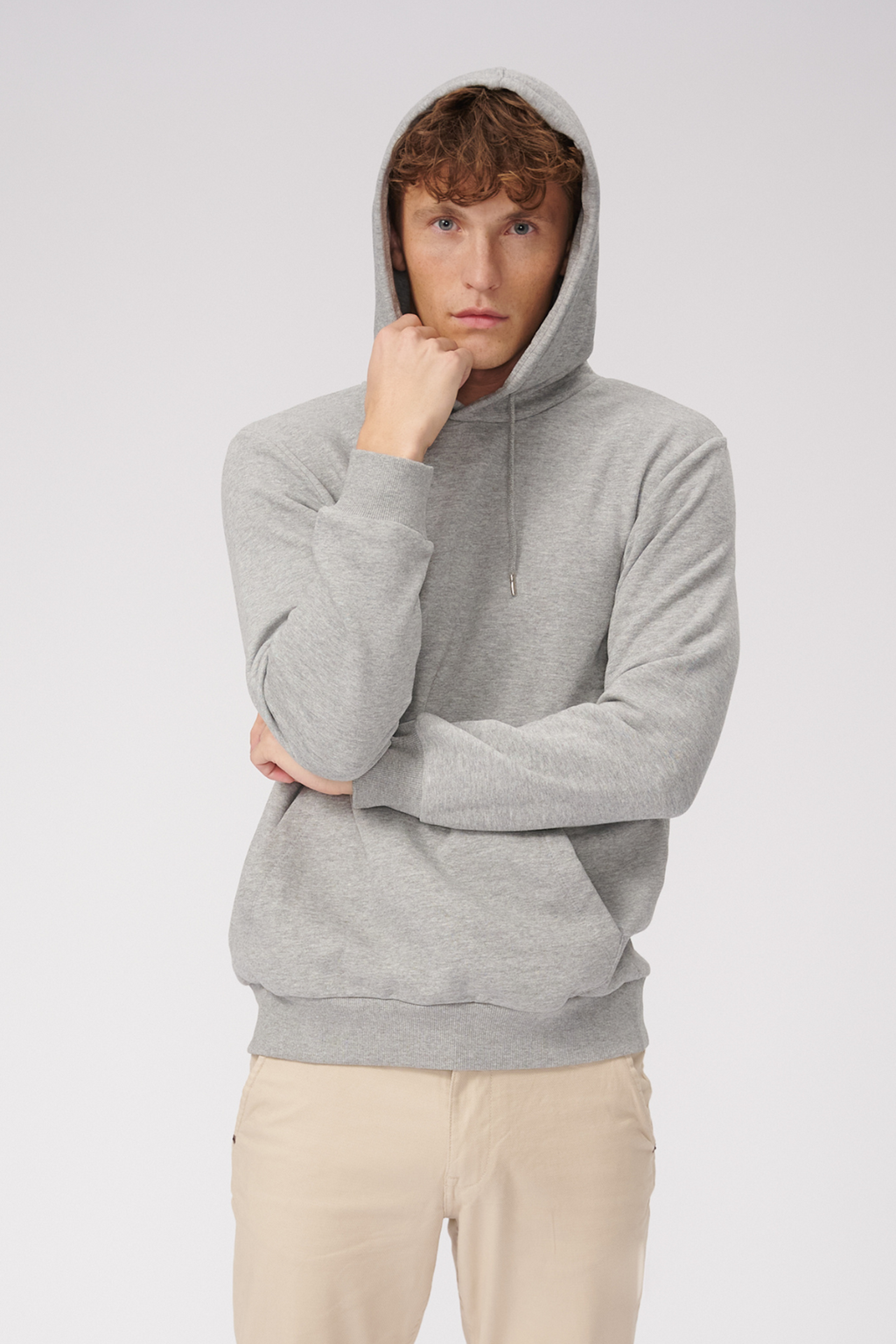 Basic Hoodie prakaitas - šviesiai pilka melange