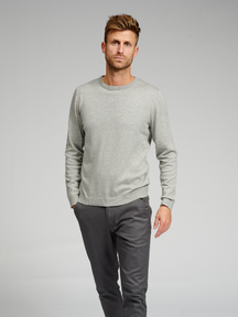 Basic Knit Crewneck - Light Grey Melange