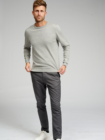 Basic Knit Crewneck - Light Grey Melange