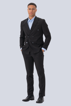 Premium Dvigubas švarkas - juodas