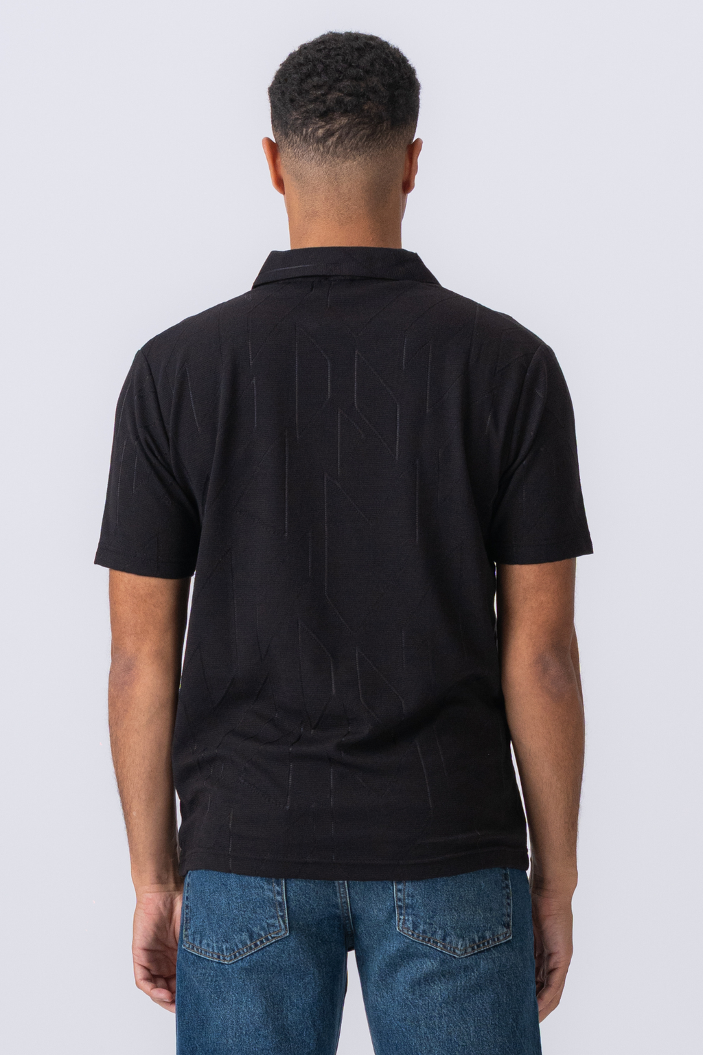 Atlas Textured Polo - Black