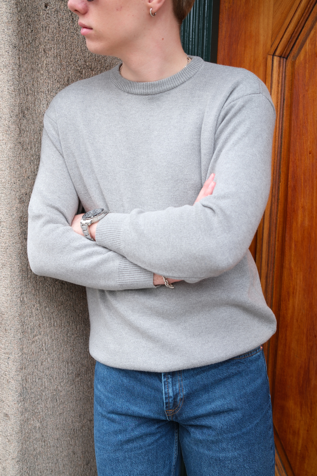 „Crewneck“ megztinis - šviesiai pilka