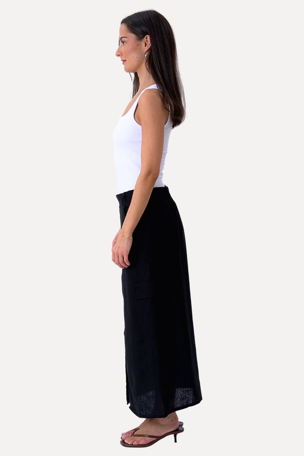 Linen Skirt - Black