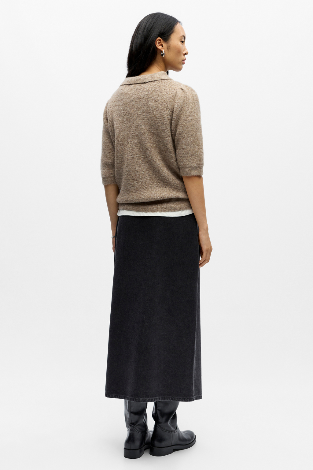 Anine Knit Polo - Morel melange