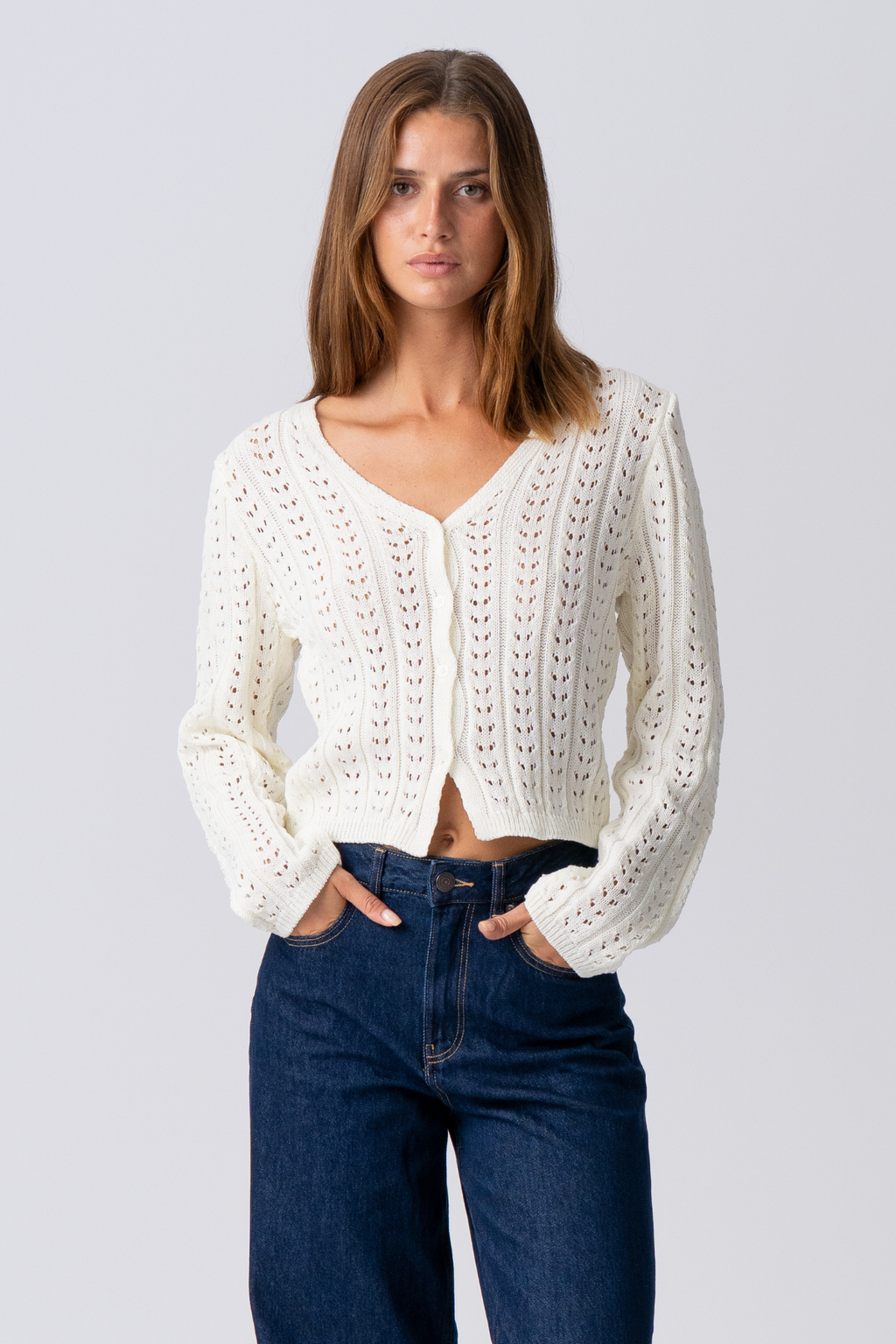 Virginia Knit Cardigan - Ecru