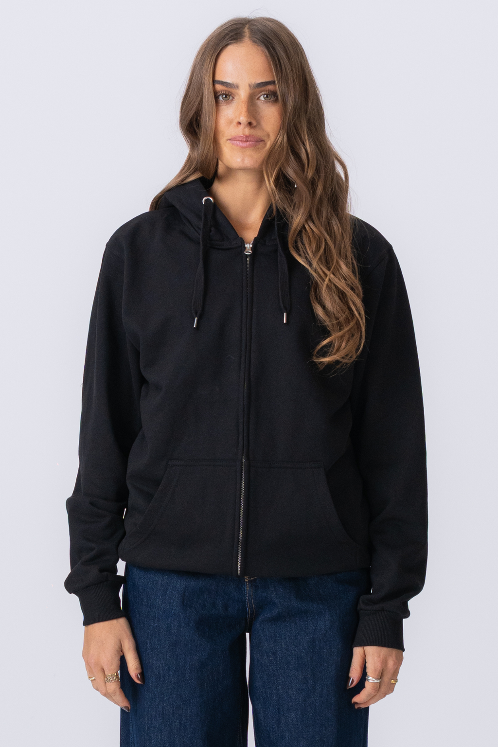 Basic zip hoodie - Black