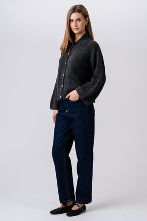 Josie Polo Knit – grafitas