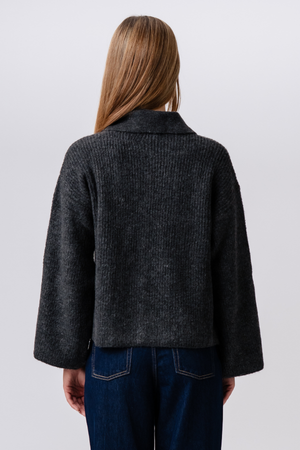 Josie Polo Knit – grafitas