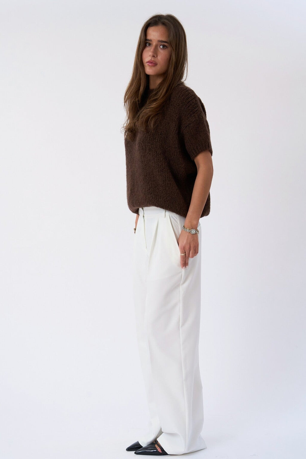 Mila Wide Pants - Nespalvotas