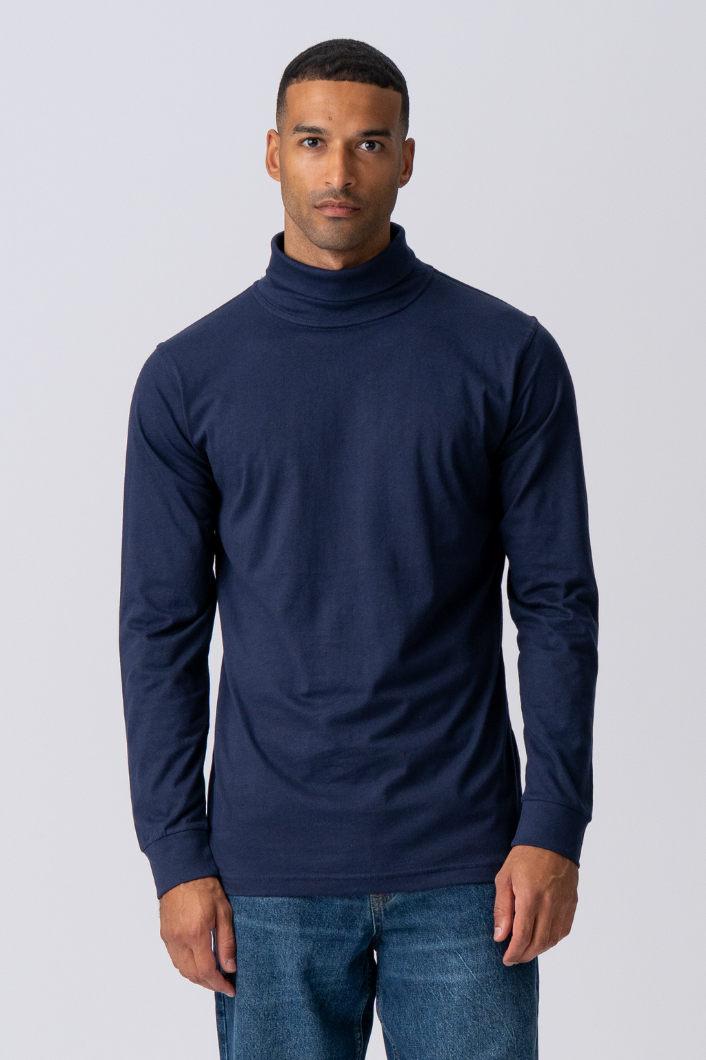 Roll collar sweater - Navy