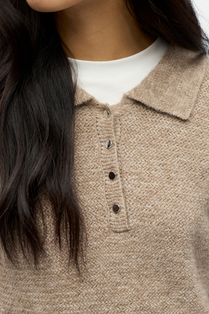 Anine Knit Polo - Morel melange
