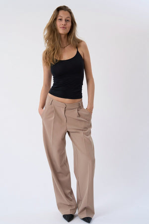 Mila Wide Pants - Smėlio spalvos