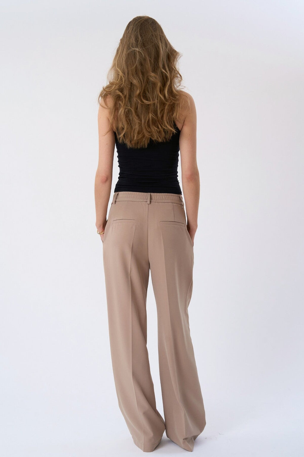 Mila Wide Pants - Smėlio spalvos