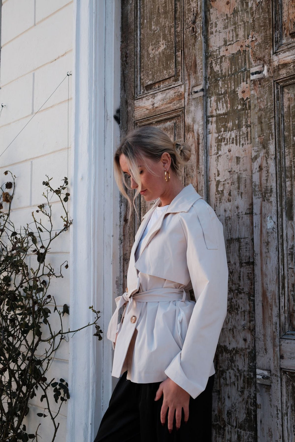 Sia Short Trenchcoat – beveik baltas
