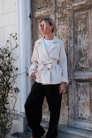 Sia Short Trenchcoat – beveik baltas