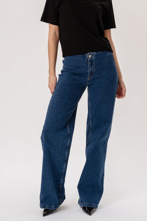Miley Wide Jeans - Mid Blue