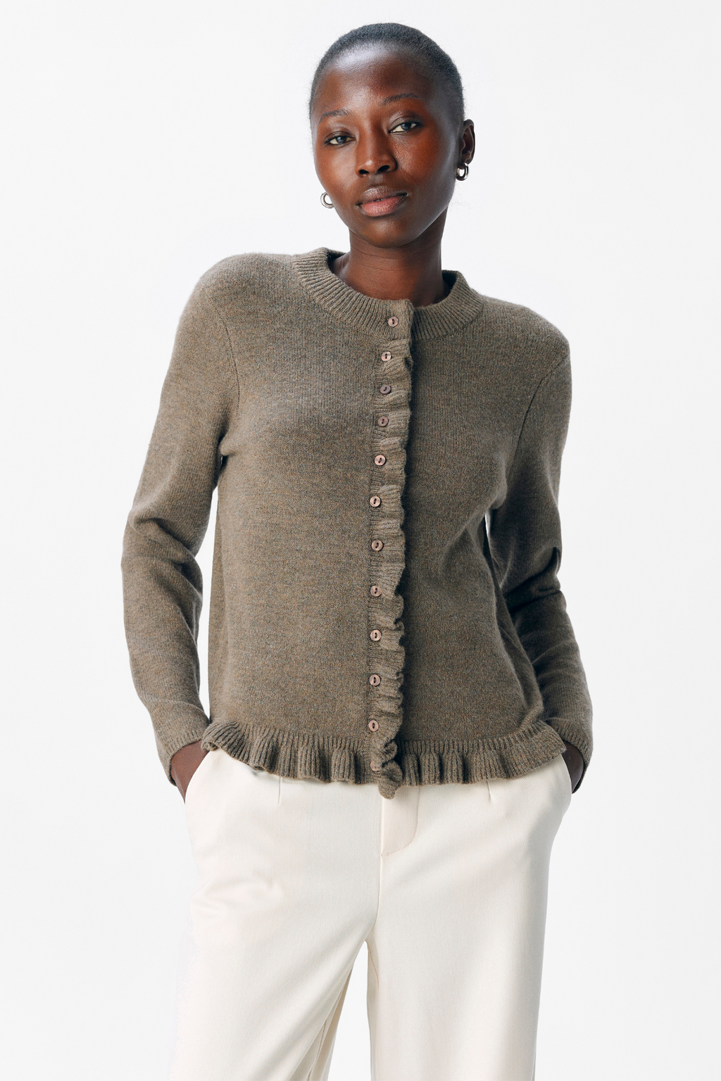Elva Knit Cardigan - Morel Melange