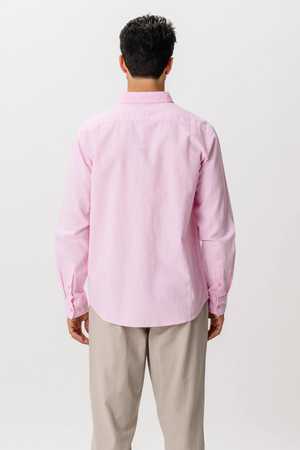 Lininiai marškiniai – šviesiai raudoni